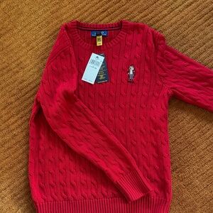 Polo by Ralph Lauren Kids Red Cable Knit Sweater